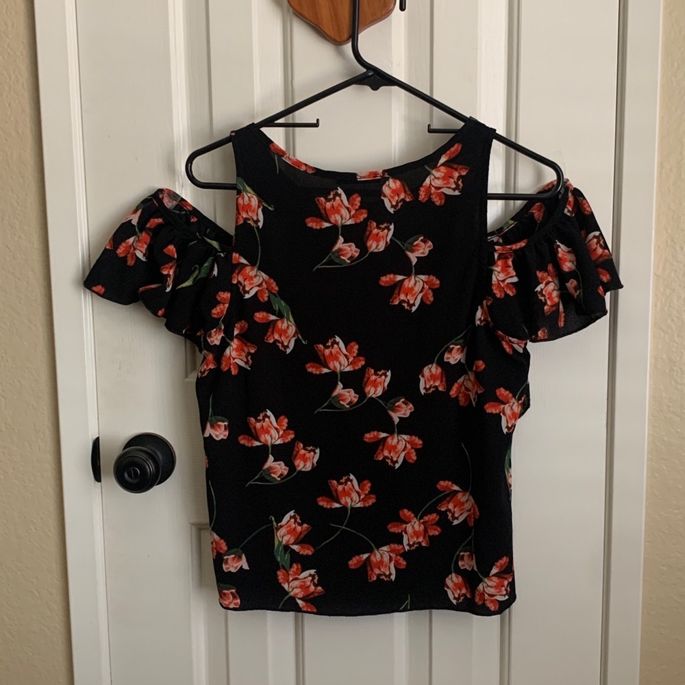 Floral, off-shoulder blouse